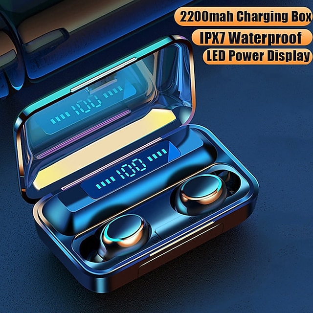 TWS True Earbuds Bluetooth Hifi Stereo Touch Control Earphone With Magnetic Switch Large Capcity Charging Box Power Bank LED Digital Display Headset For Sport Fitness Music