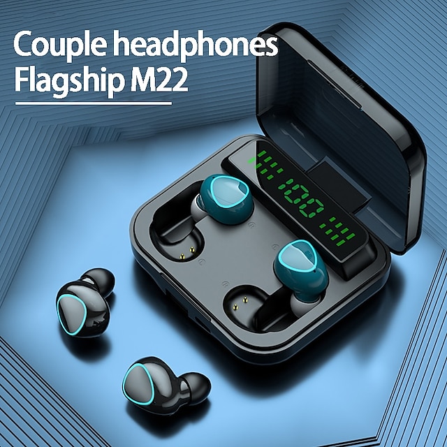 M22 True Headphones TWS Earbuds Bluetooth5.0 Ergonomic Design Stereo Deep Bass for MIEveryday Use Traveling Outdoor Mobile Phone