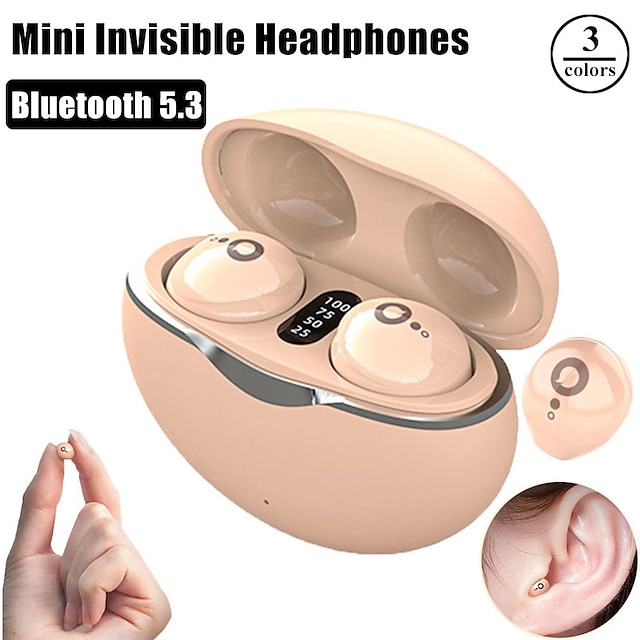 True Bluetooth Earphone Mini Invisible Headphones Bluetooth 5.3 HIFI Stereo Noise Reduction Sleep In Ear Earphones Smart Touch Sports Gaming Earphones for Smartphone