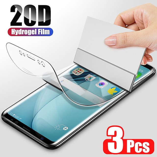 [3 Pack] Screen Protector For Galaxy S23 S22 S21 S20 Plus Ultra A14 A34 A54 A73 A53 A33 A72 A52 A42 A71 A51 A31 TPU Hydrogel 9H Hardness Self-healing Anti Bubbles Anti-Fingerprint Explosion