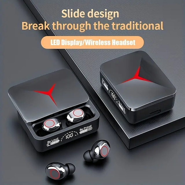 New M90 TWS Earphone HiFi Stereo Earphone Noise-Cancelling Touch Control Earbuds Built-in HD Mic With Charging Case