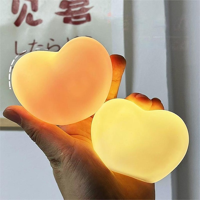 1pc Love Heart Small Night Light Desktop Decorative Ornaments Lamp 3*LR1130 Batteries Powered