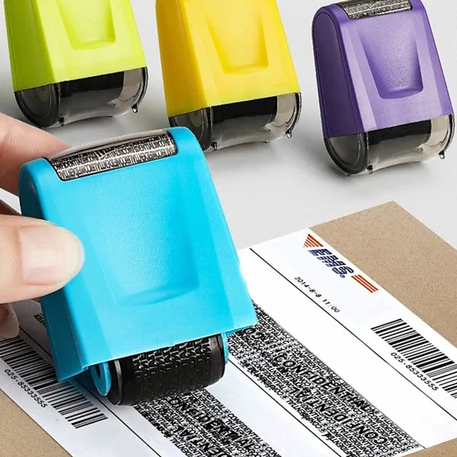 1pc Roller Identity Theft Protection Stamp For ID Privacy Confidential Data Guard Rolling Stamps Reusable isfang