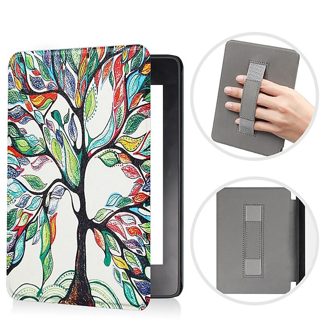 Tablet Case Cover For Kindle Paperwhite 6.8'' 11th Kindle 6"(10th Gen-2019) Handle Smart Auto Wake / Sleep Shockproof Graphic Wood Grain 3D Cartoon PU Leather