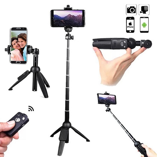 Yunteng Extendable Selfie Stick Tripod Monopod with Bluetooth Remote Shutter Universal for iPhone XS X 7plus Smartphones Gopro