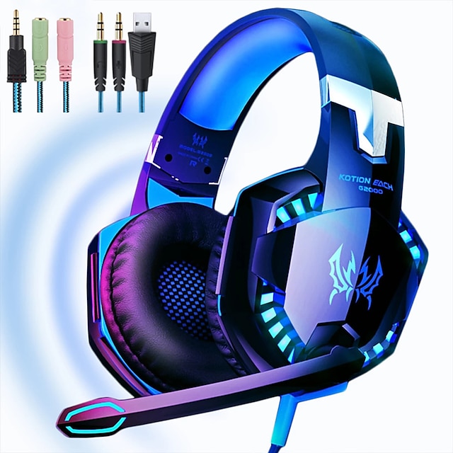 Video game stereo bass headsets Wired headsets PC Laptop PC PS4 XBOX including microphone plus conversion cable